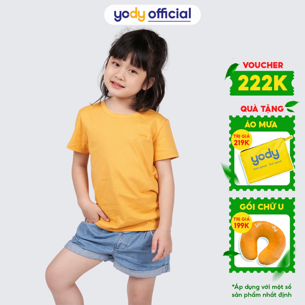 Áo thun trẻ em YODY cộc tay mềm mịn co dãn thấm hút mồ hôi TSK5193