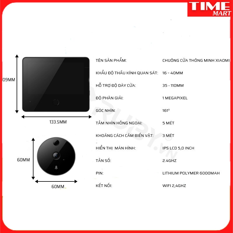 Chuông Cửa Thông Minh XIAOMI CAT EYE LSC M01 - Công Nghệ AI Thông Minh, Theo Dõi 24/24 Qua App, Bảo Vệ Nhà Cửa An Toàn