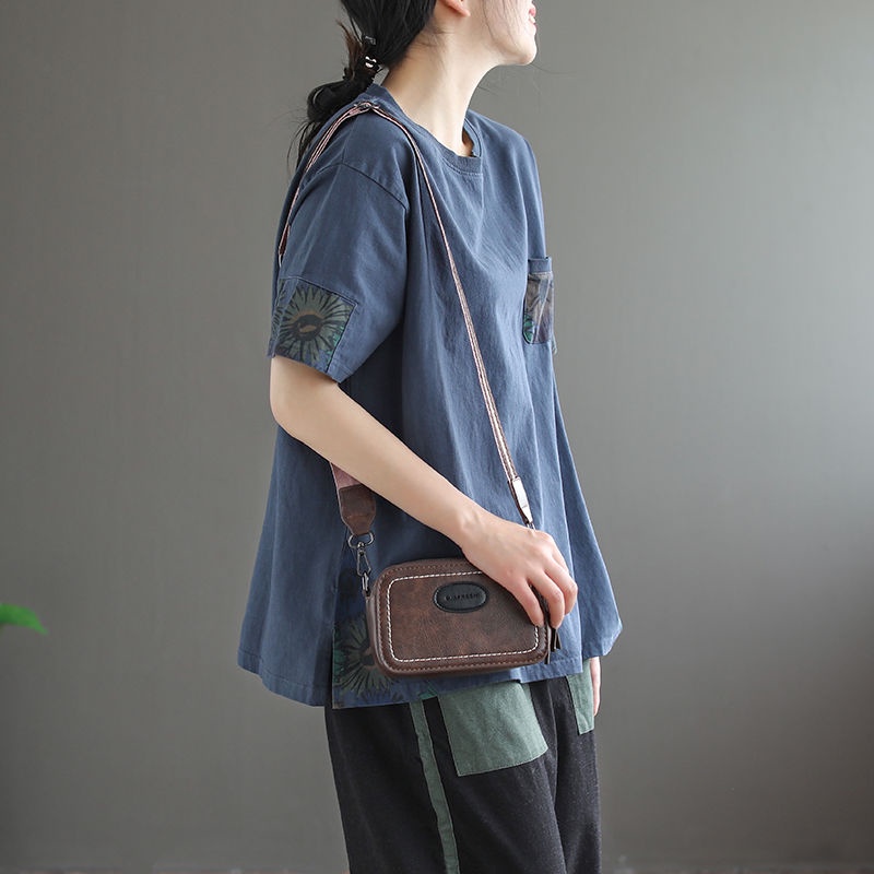 Áo Thun 100% Cotton Tay Ngắn Cổ Tròn Dáng Rộng Thiết Kế Mới Thời Trang Mùa Xuân Dành Cho Nữ