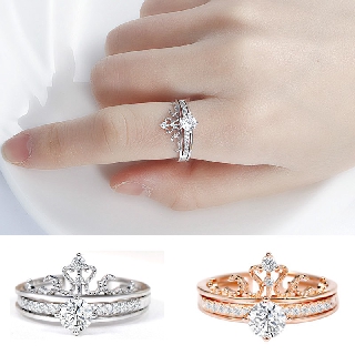 Nhẫn thời trang Hàn Quốc hai chiếc nhẫn vương miện nữ titan có thể tháo rời