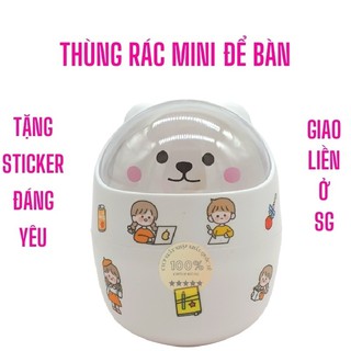 Thùng rác mini để bàn thùng rác mini thùng rác thông minh thùng rác nắp lật thùng rác văn phòng thùng rác để bàn