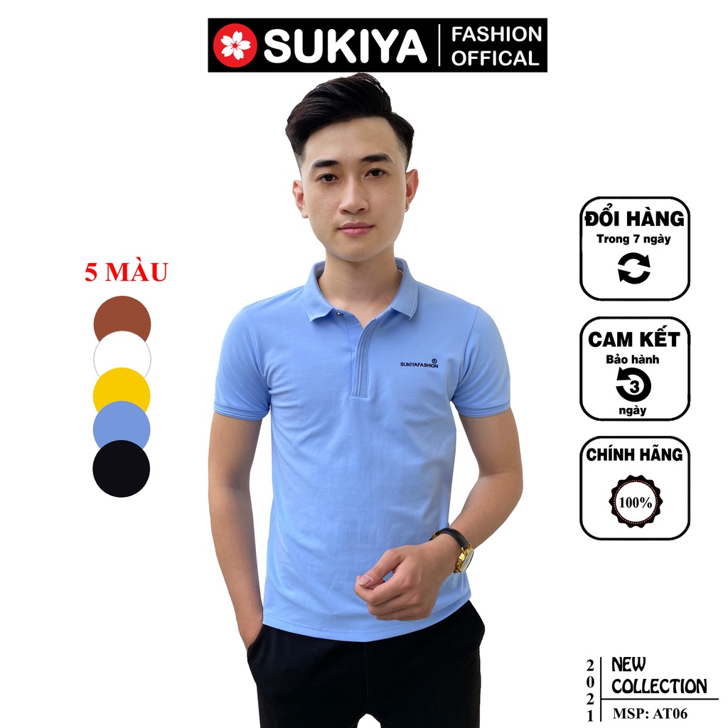 Áo Thun Nam Có Cổ SUKIYA 5 Màu Chất Liệu Cotton, Siêu Mát, Phom Dáng Trẻ Trung AT06 | BigBuy360 - bigbuy360.vn