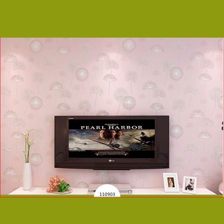 1 cuộn dài 5m ngang 53cm giấy dán tường hoa bồ công anh nổi 3D, có keo sẵn