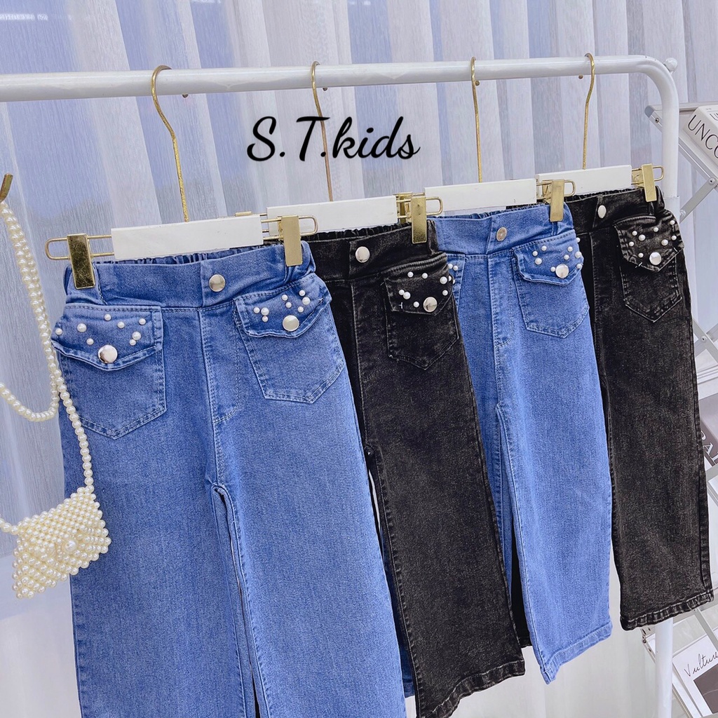 Quần jean dài bé gái, Quần kiểu dáng đơn giản, quần jean đi tiệc, đi chơi cho bé 013893