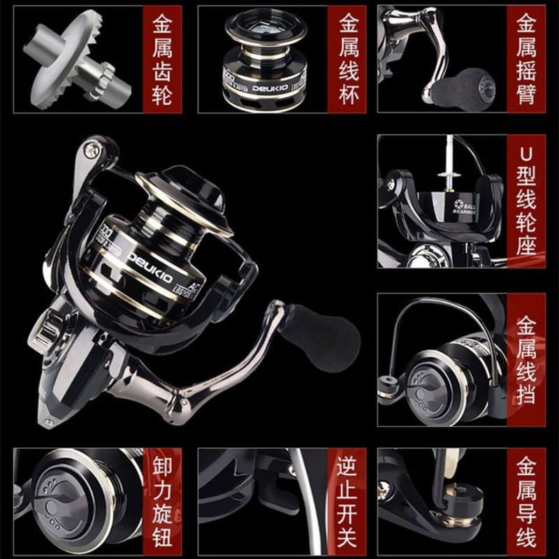 Máy Câu Cá AC Đen Sang Chảnh Có Đủ Size Từ 2000-7000