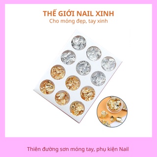 Phụ kiện nail giá rẻ giấy nhún vàng bạc trang trí móng ẩn móng