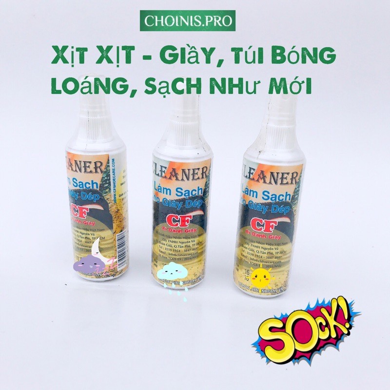 Lọ xịt bóng làm sạch giầy dép túi ví da SPRAY CLEANER cao cấp