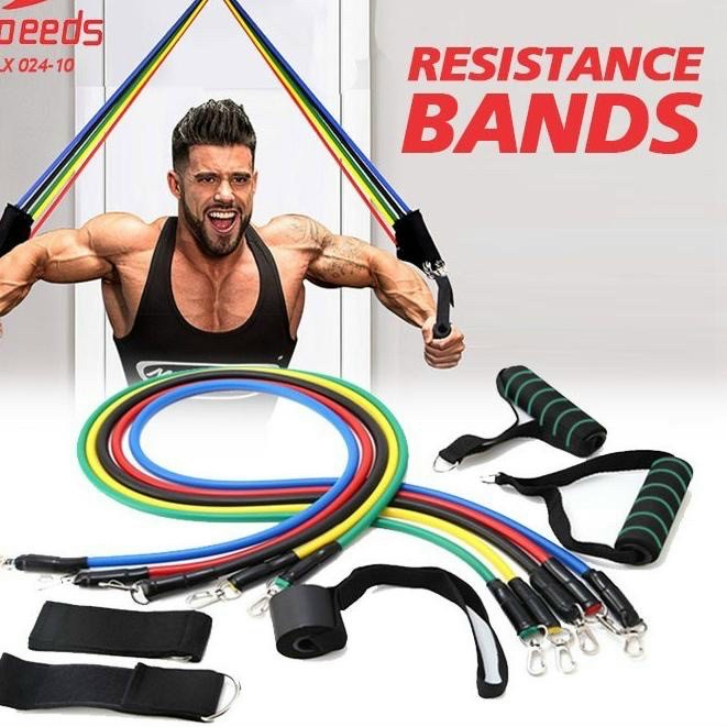 Bộ 5 dây kháng lực tập full body, dụng cụ tập Gym , Fitness , Yoga 11 phụ kiện