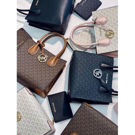 Michael Kors - Túi MK Mercer Medium Logo Leather Crossbody Bag - màu nâu