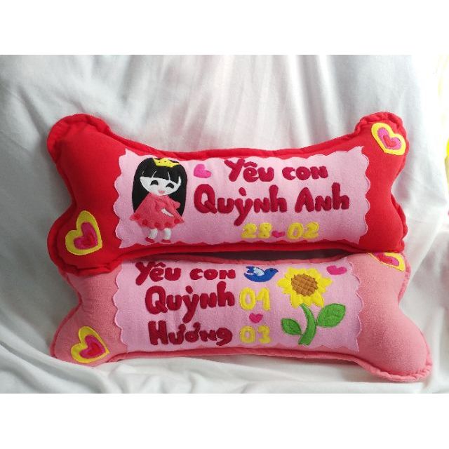 Cặp gối ôm handmade hoa hướng dương và bé gái