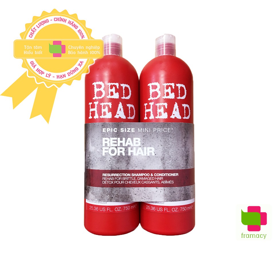 Cặp Dầu gội xả Tigi Bed Head Đỏ, UK (750ml) phục hồi tóc cấp độ 3 cho người từ 18 tuổi