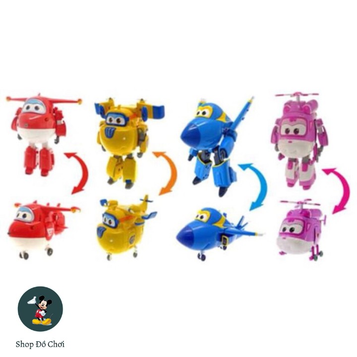 Hộp 8 nhân vật đội bay siêu đẳng Super wings biến hình thành máy bay và robot ( mẫu mới 2019)