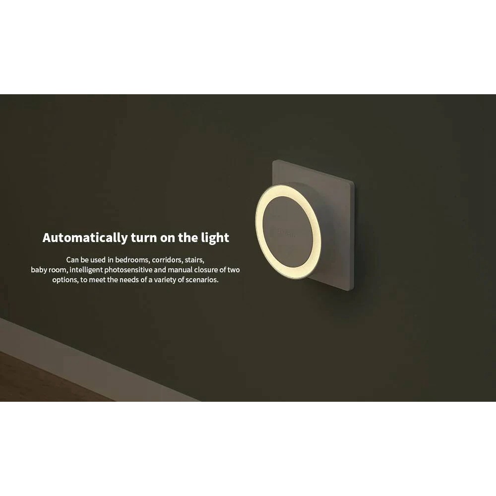 Đèn ngủ cảm biến ánh sáng Yeelight Night Light - Hai phiên bản ghim điện hoặc dùng pin, Tự sáng khi trời tối