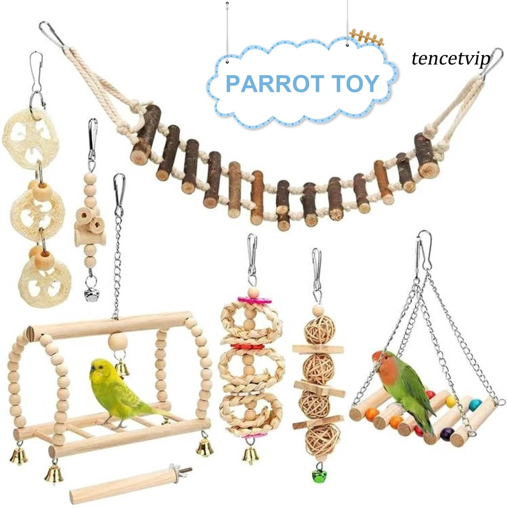 Bộ 8 Đồ Chơi Thang Treo Màu Sắc Chống Cắn Dễ Thay Đổi Màu Dành Cho Chim Vẹt