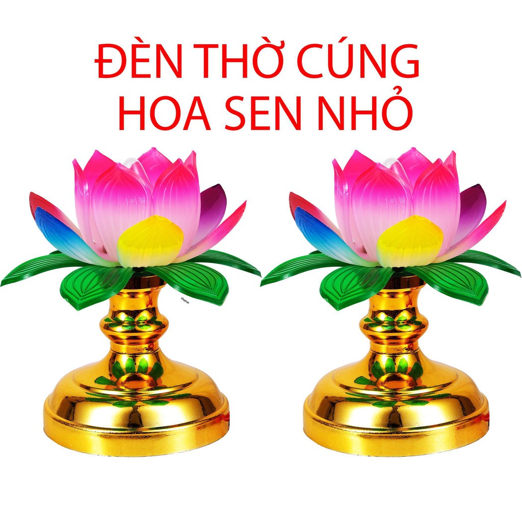 Đèn thờ cúng hoa sen, đèn để bàn thờ, đèn thờ phật, đèn hoa sen 13cm - Mỹ Phẩm Dương Khoa