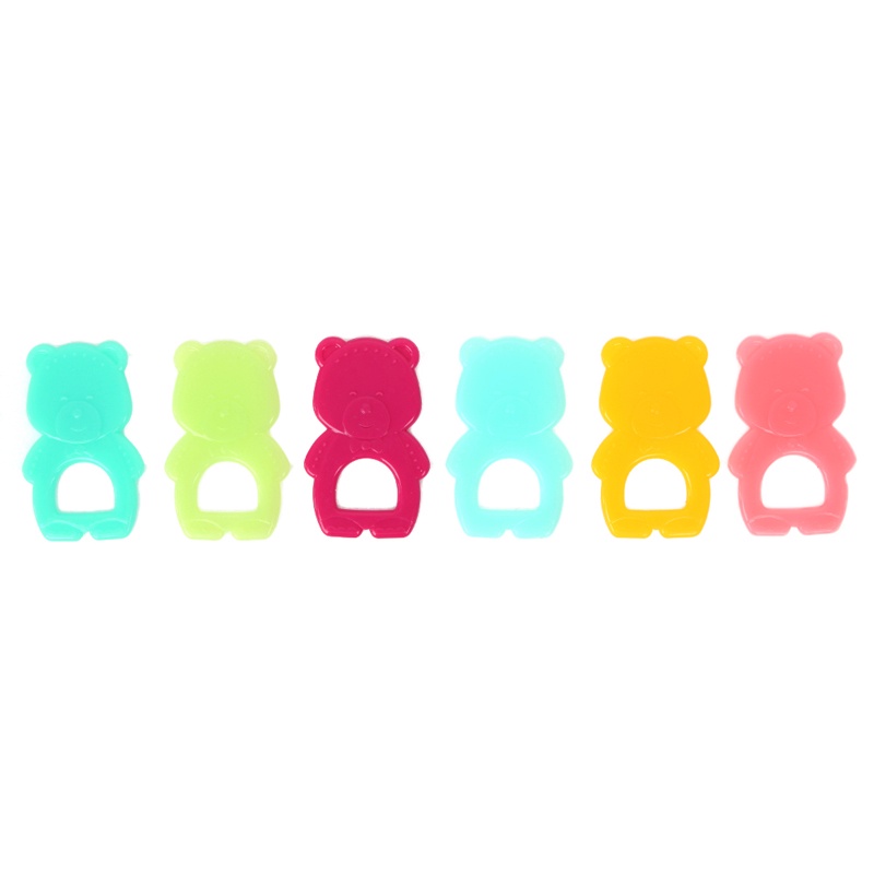 1 Đồ Chơi Gặm Nướu Hình Gấu Bằng Cao Su Silicone Cho Bé