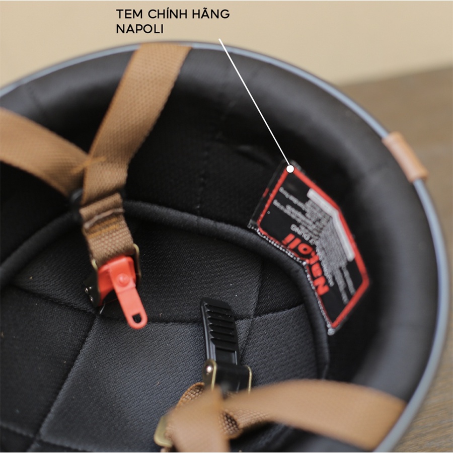 Mũ Bảo Hiểm 1/2 Napoli PUG Version Harley - Tặng ốp da,Chính Hãng,Nón Bảo Hiểm Nữa Đầu Napoli Nhiều Màu