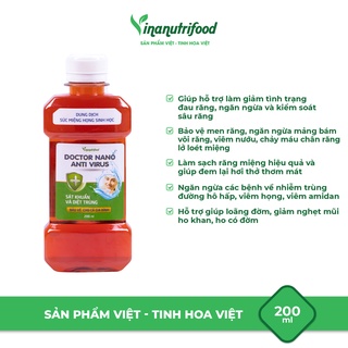 NUTRI MART -Dung dịch súc miệng họng sinh học Doctor Nano Antivirut,diệt khuẩn Bảo vệ răng, làm sạch răng miệng