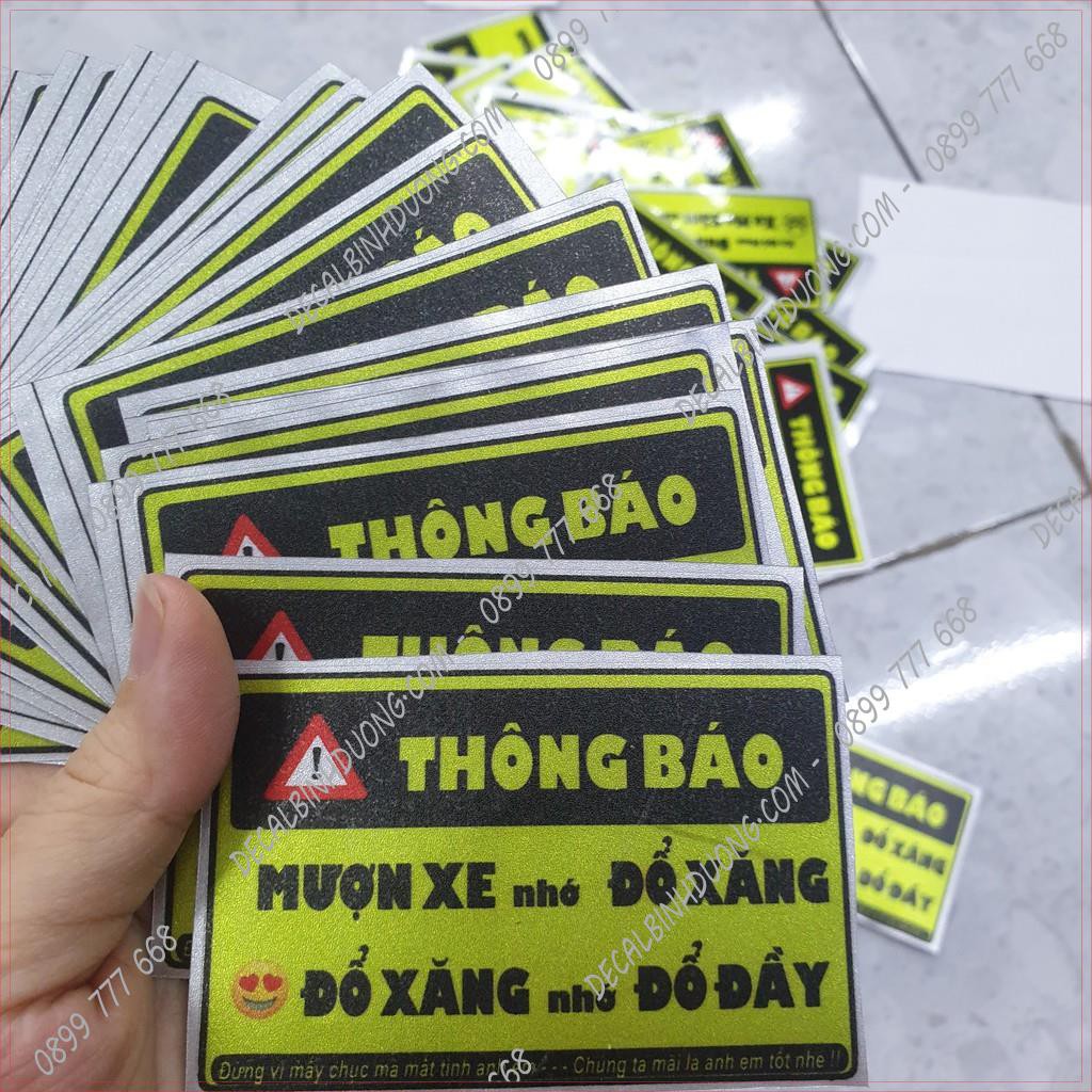 [SIÊU RẺ] Tem Dán Xe Máy - Sticker Thông Báo In Chrome Đẹp Nhất