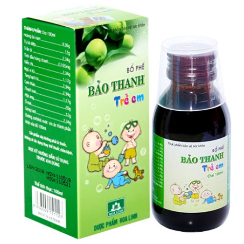 (Chai 100ML) Siro ho Bổ phế Bảo Thanh trẻ em - Giúp bổ phế. Hỗ trợ làm giảm các triệu chứng ho, đờm ở trẻ em