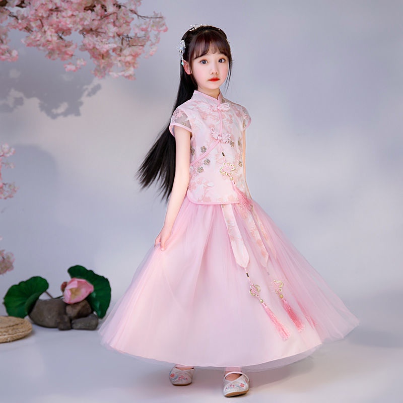 Đầm Công Chúa Kiểu Hán Phục Trung Hoa Thời Trang Mùa Xuân Cho Bé Gái