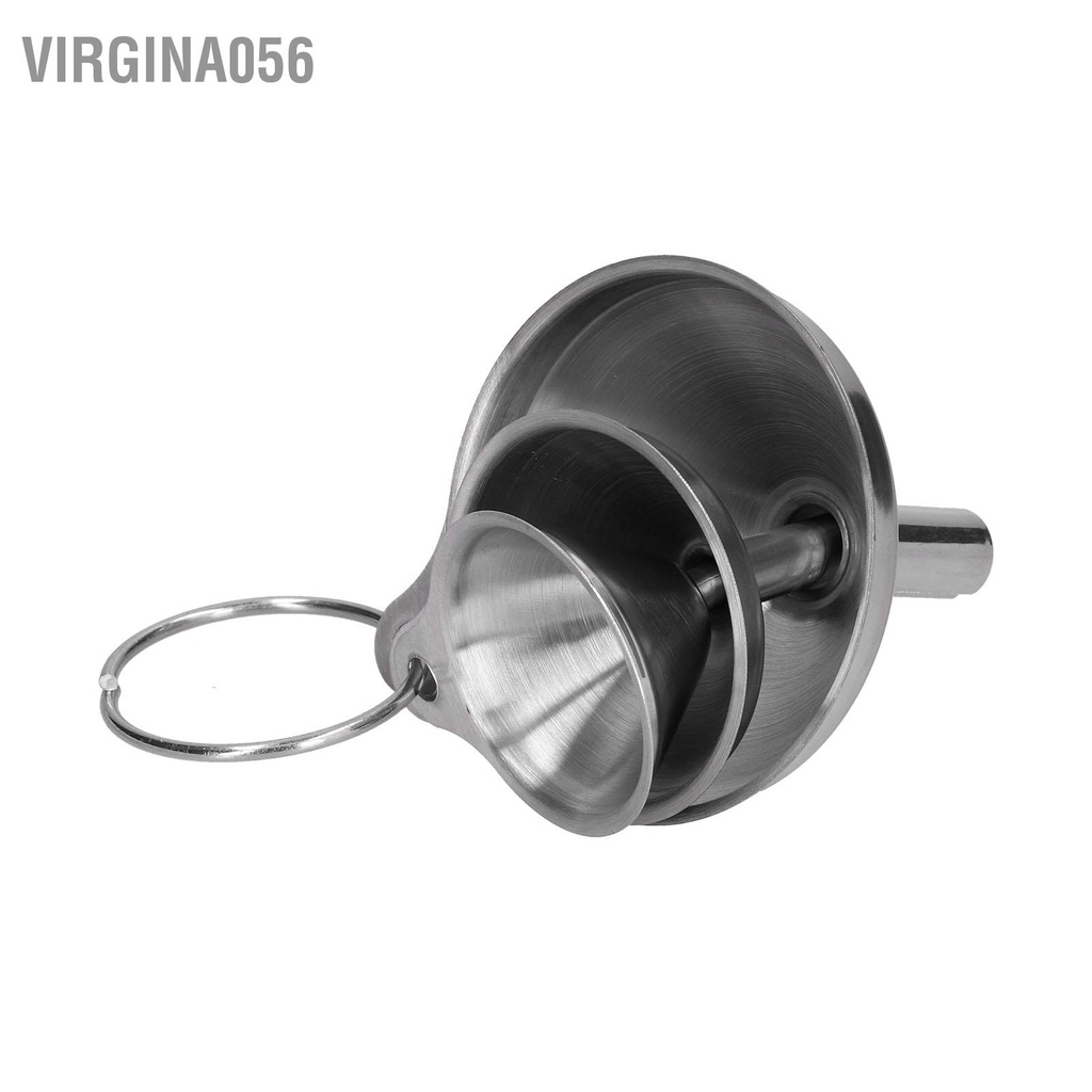 Virgina056 3 cái Phễu bằng thép không gỉ Chai chiết rót dầu rò rỉ tích hợp Bộ phân phối chất lỏng với vòng tròn
