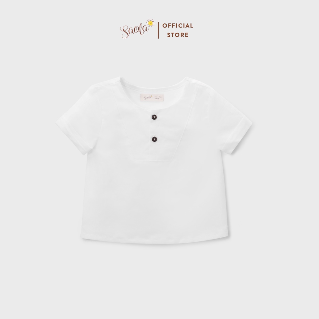 Áo Sơ Mi Bé Trai Cổ Tròn Tay Ngắn Chất Liệu Linen - VENTI SHIRT - TOL005 - SAOLA KIDS CLOTHING