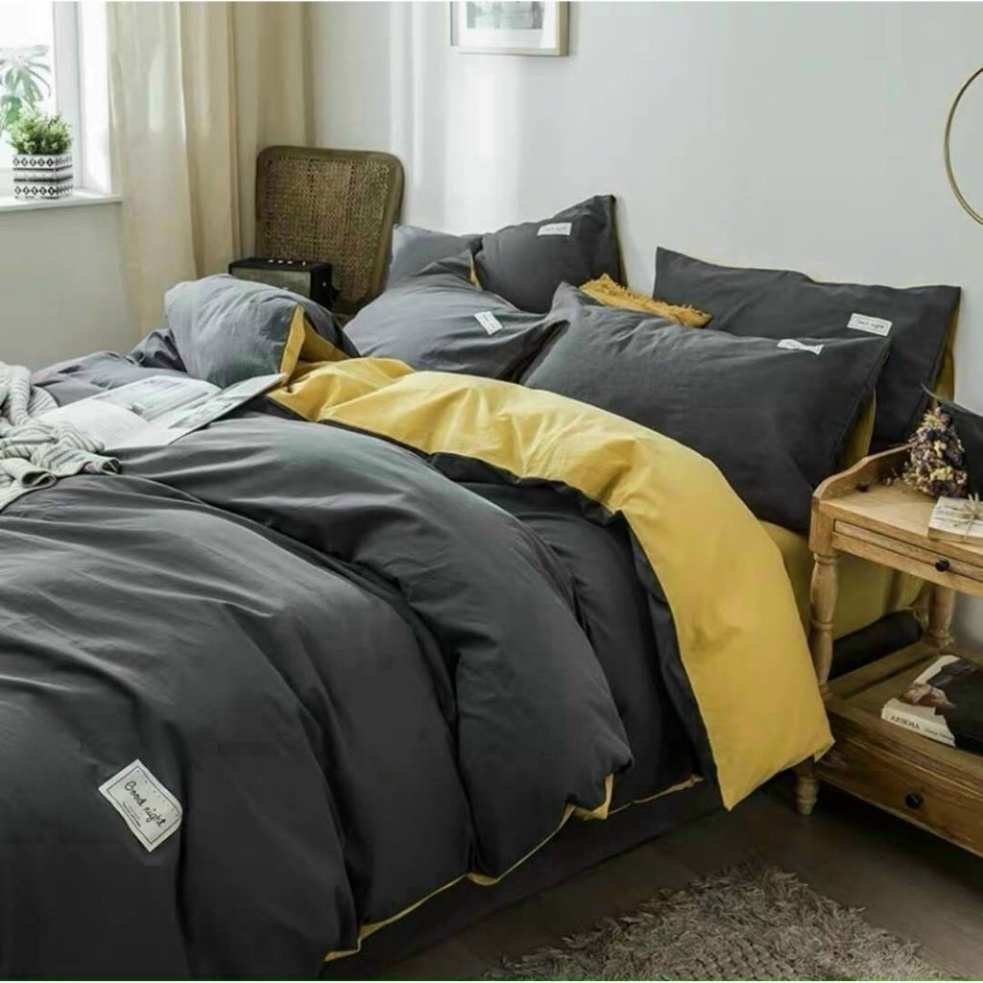 Bộ chăn ga gối cotton tici Miha Bedding grap nệm, cao cấp, nhiều mầu sắc (miễn phí bo chun)