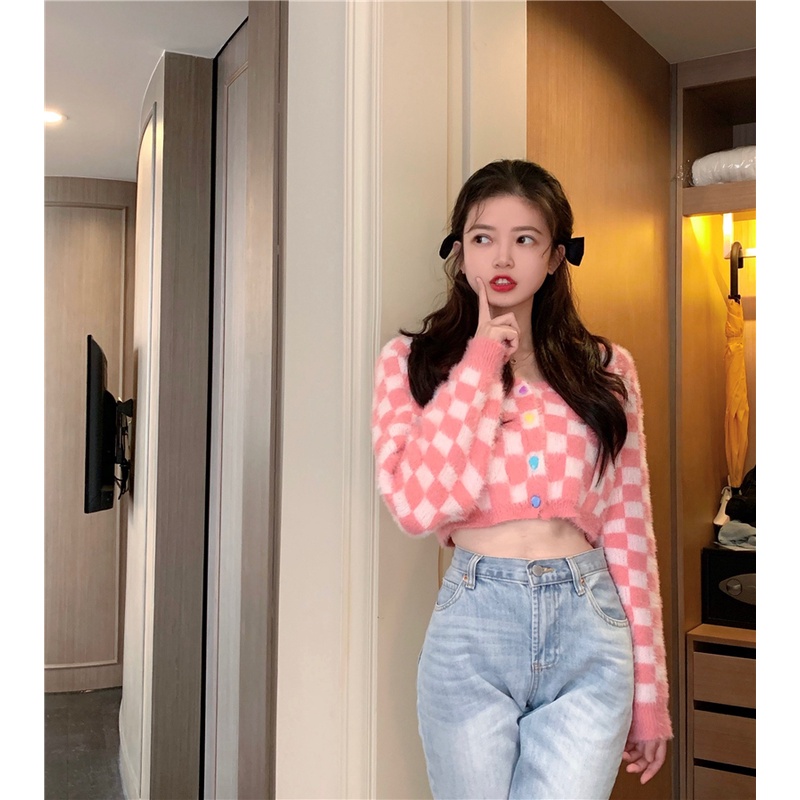 Áo khoác cardigan tay dài phong cách quyến rũ thời trang cổ điển cho nữ