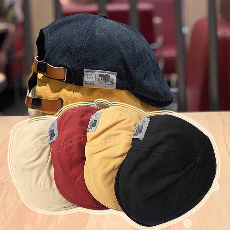 Nón beret mỏ vịt trơn màu thời trang phương tây cổ điển dành cho nam và nữ