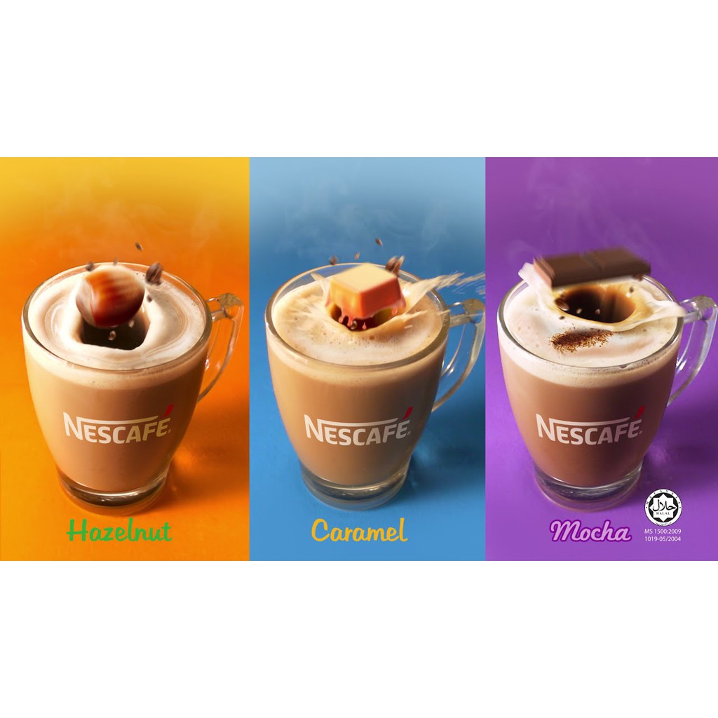 Cafe Sữa ÚC nổi bột kem NESCAFE Vị Hazelnut &amp; Latte 1 hôp x 10 gói