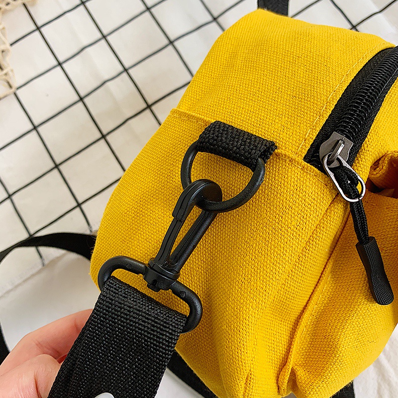 Túi vải canvas đeo vai mini đa năng thời trang cho nữ