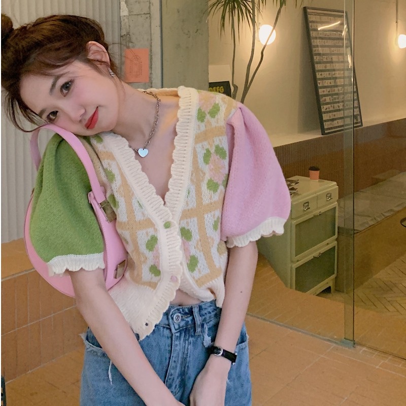 Áo khoác cardigan ZHELIHANGFEI dệt kim cổ chữ V thời trang dành cho nữ