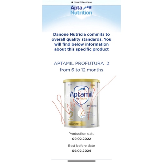 Sữa APTAMIL PROFUTURA 900g đủ các số 1, 2, 3 ,4
