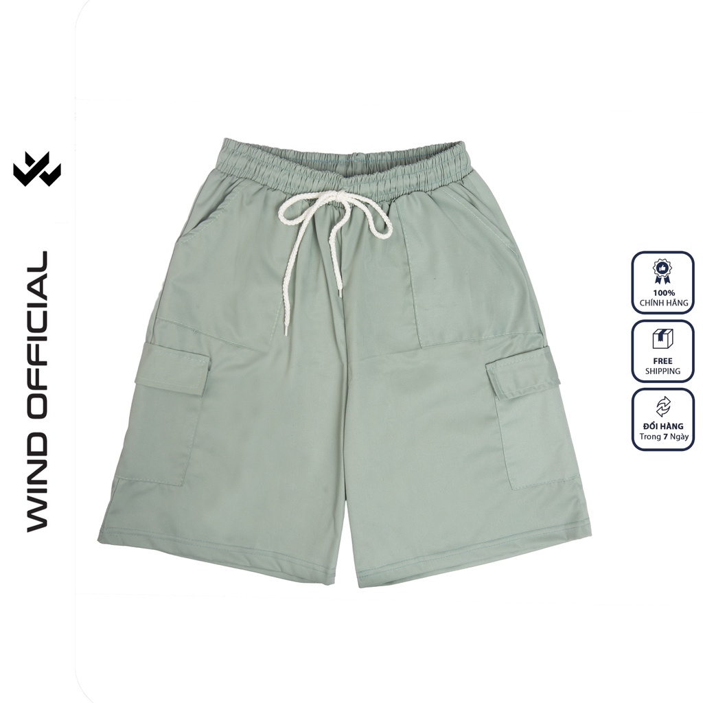 Quần short ngố kaki túi hộp Wind unisex Trơn sort nam nữ phong cách ulzzang