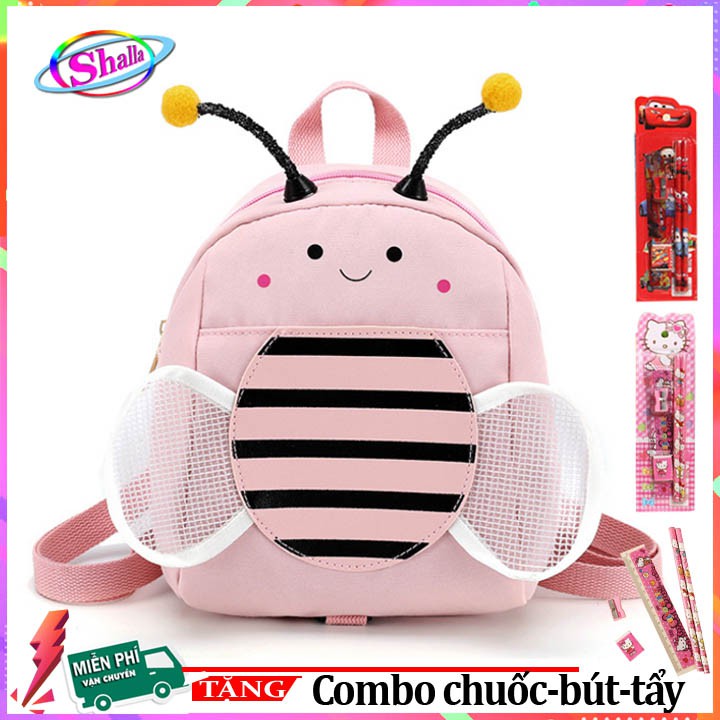 Balo thời trang cho bé hình ong vườn hoa đáng yêu cao cấp hàn quốc tặng combo 4 món