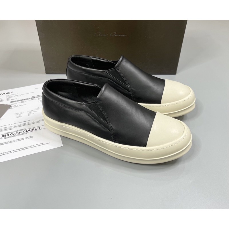 [Hot🔥] Giày slip on ℝ𝕚𝕔𝕜 𝕆𝕨𝕖𝕟 bít đầu da trơn