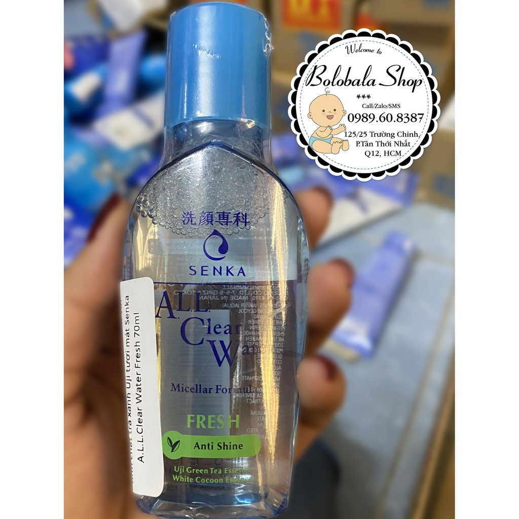 Nước tẩy trang Micellar Giảm bóng dầu Senka All Clear Water Fresh 70ml - hàng tặng