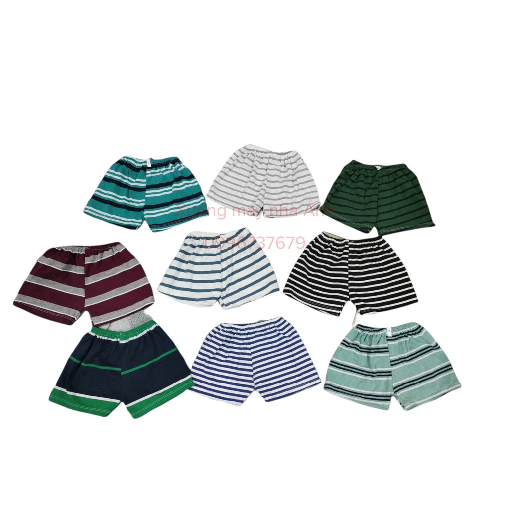 Set 10 quần đùi kẻ cho bé từ sơ sinh - 16kg