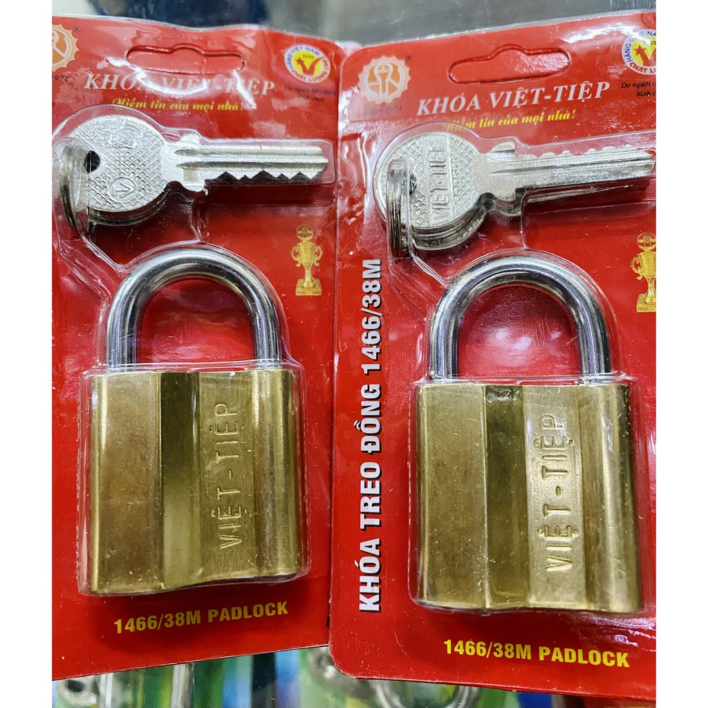 Ổ khoá treo đồng Việt Tiệp đồng thau 4 phân