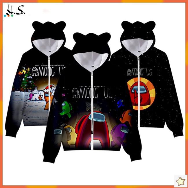 Áo Hoodie Họa Tiết Among Us Vui Nhộn Dành Cho Bé 4-12 Tuổi