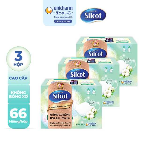 Bộ 3 hộp Bông trang điểm (bông tẩy trang) cao cấp Silcot Premium 66 miếng/hộp #6