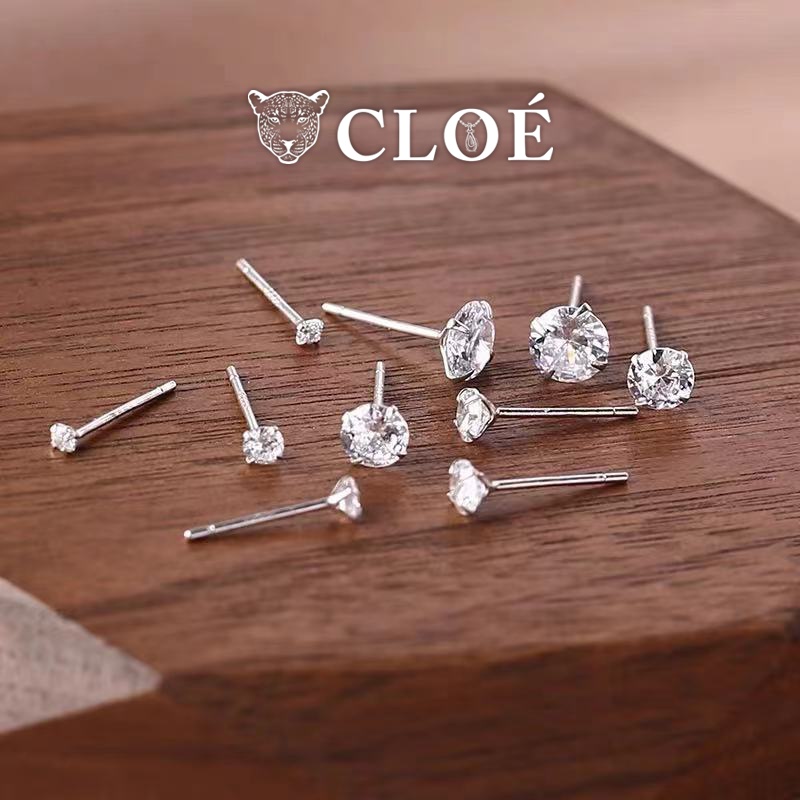 Bông tai đính đá khuyên tai nụ chuôi bạc 925 phụ kiện trang sức Cloe Accessories 3240