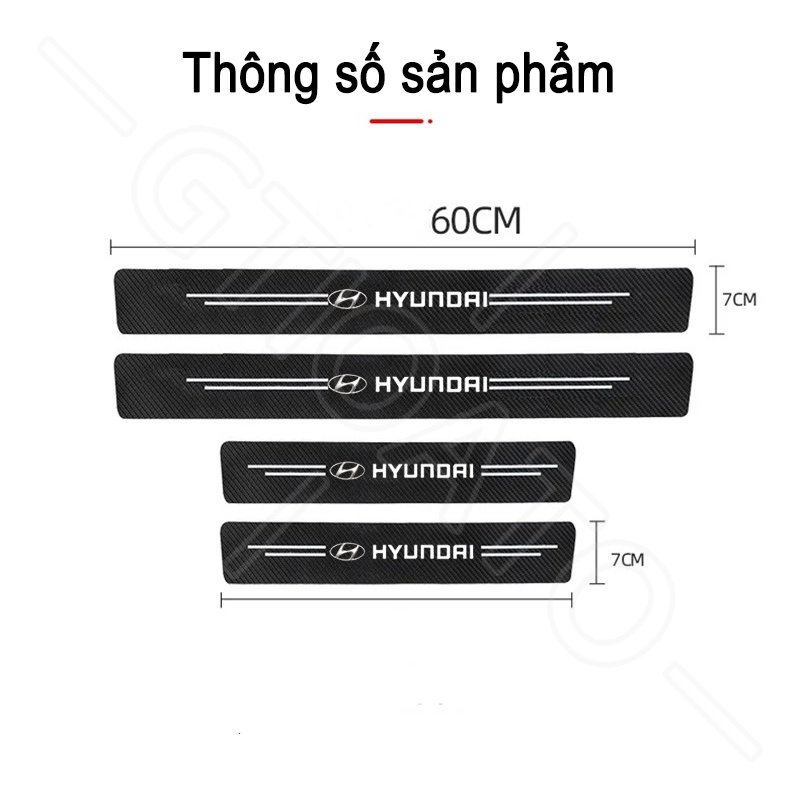 GTIOATO 4 Chiếc Sợi Carbon Dán Xe Dán Cửa ô Tô DáN ChốNg XưỚC Ô Tô Bảo Vệ Cửa ô Tô Phụ KiệN Xe HơI Cho Hyundai Accent Kona I10 I30 I20 Elantra Sonata Tucson SantaFe Creta Veloster NEXO Venue