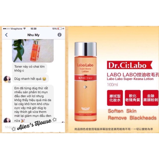 Nước hoa hồng Labo Labo Lotion 200ml
