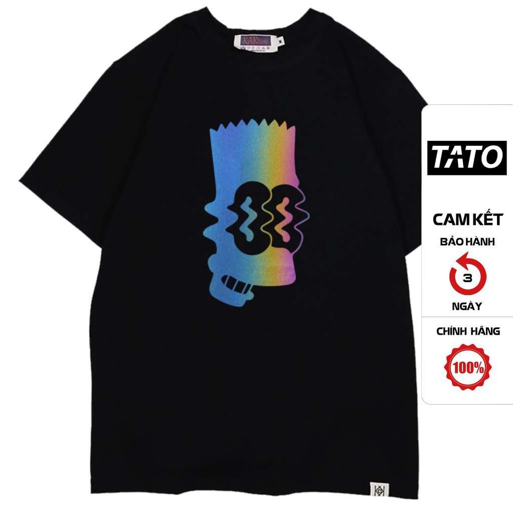 Áo thun Phản Quang Hình Bart Simpson Áo Thun Tay lỡ unisex form rộng super phong cách vải dày mịn TATO_OFFICIAL