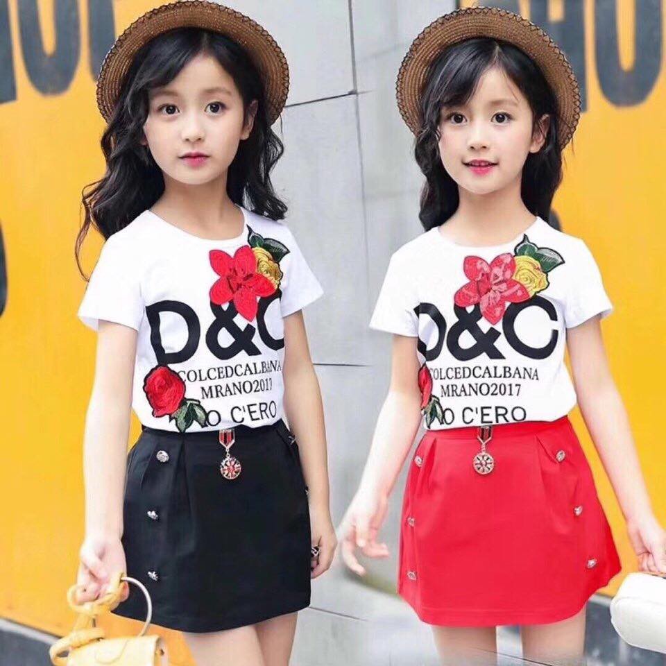 Set áo,chân váy D&G màu đen