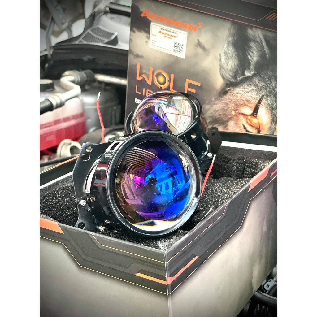 Bi LED PHA CHÂN XOÁY WOLF LIGHT-AOZOOM-CHÂN BI DÙNG CHO H4,H7,H11,HP3...