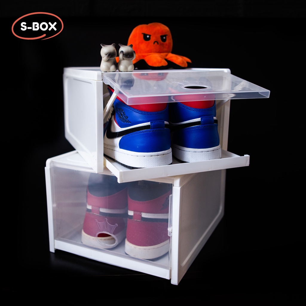 Hộp nhựa đựng giày lẻ SBox - Hộp đựng giày size tiêu chuẩn thiết kế ngăn kéo tiện dụng