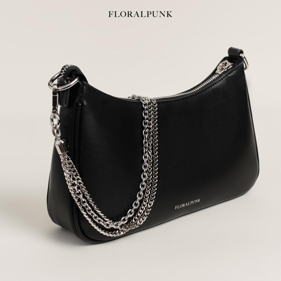 Túi xách Floralpunk Hobo bag màu đen